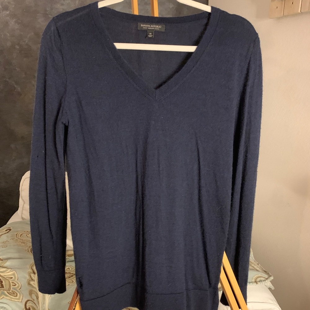 Banana Republic Navy V Neck Sweater